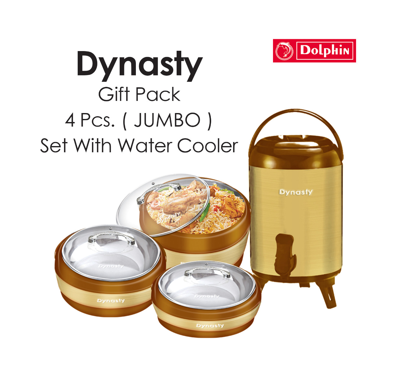 Dynasty Gift Pack 4 Pcs. (Jumbo) Set with Water Cooler Dynasty Gift Pack 4 Pcs. (Jumbo) Set with Water Cooler