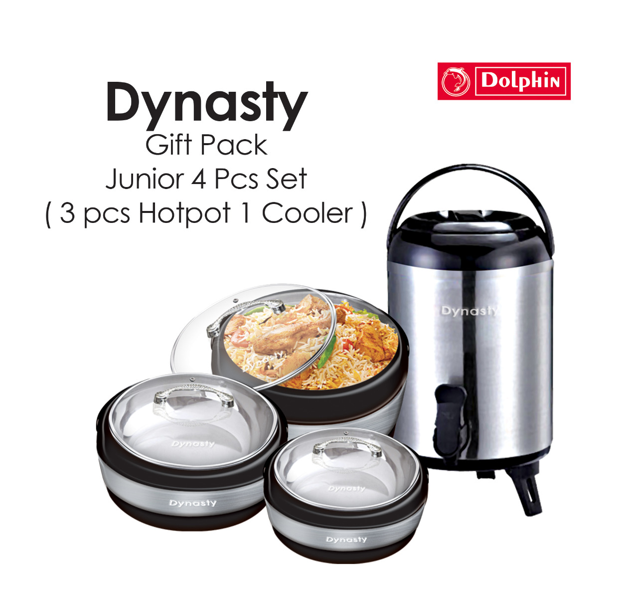 Dynasty Gift Pack Junior 4 Pcs. Set (3 Pcs Hotpot 1 Cooler) Dynasty Gift Pack Junior 4 Pcs. Set (3 Pcs Hotpot 1 Cooler)