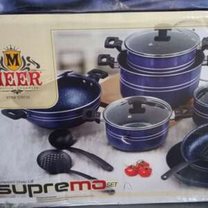 MEER Non-Stick Cookware Tampered Glass Lid Supremo Set